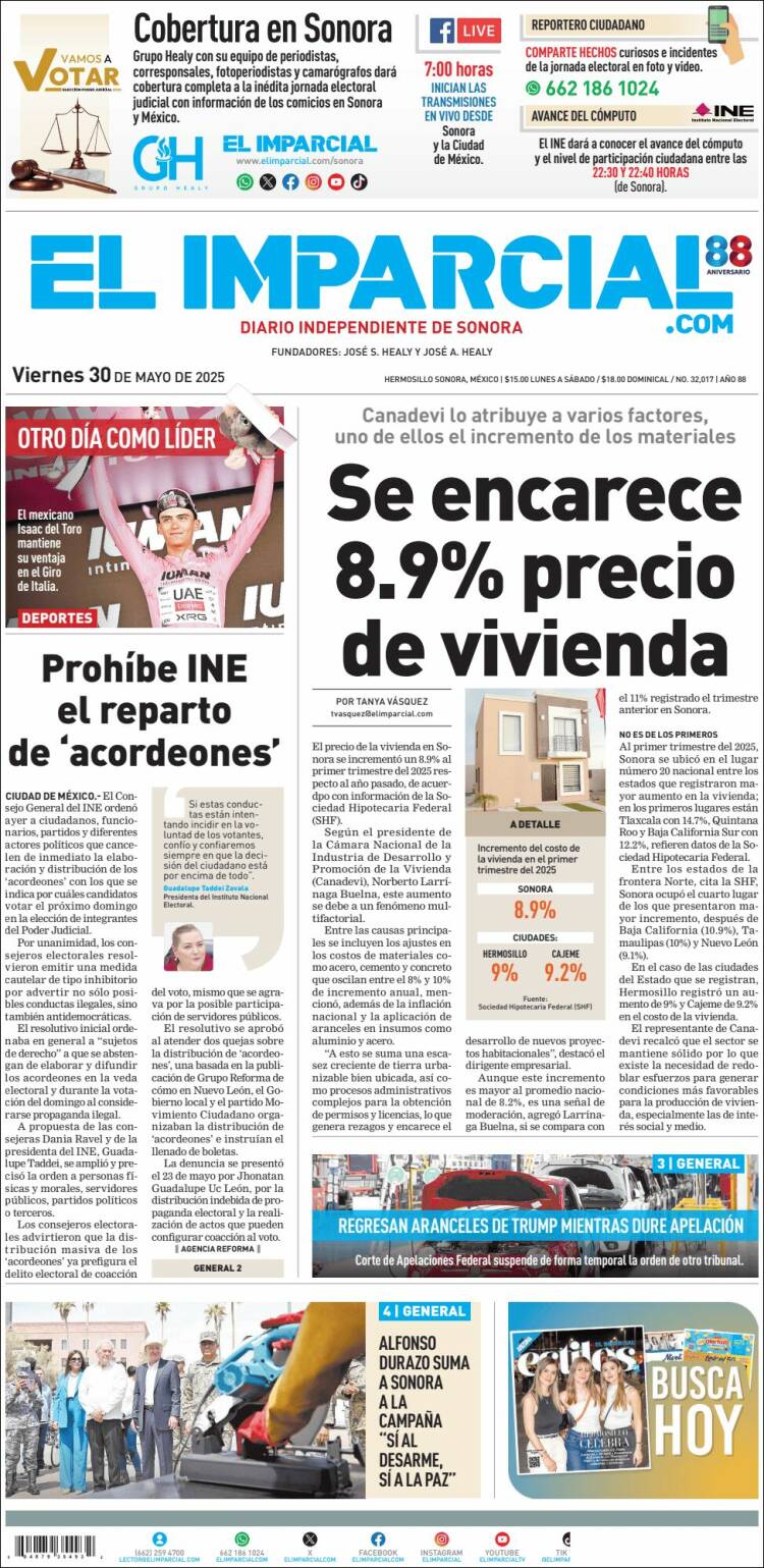 Portada de El Imparcial (Mexico)