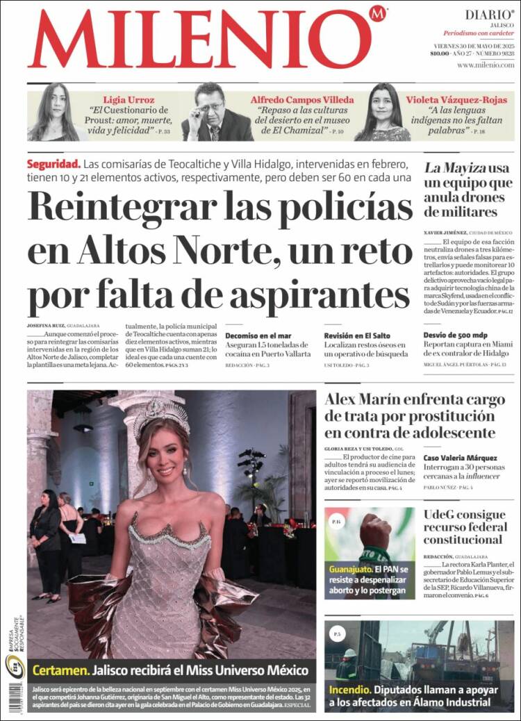 Portada de Milenio - Jalisco (Mexico)