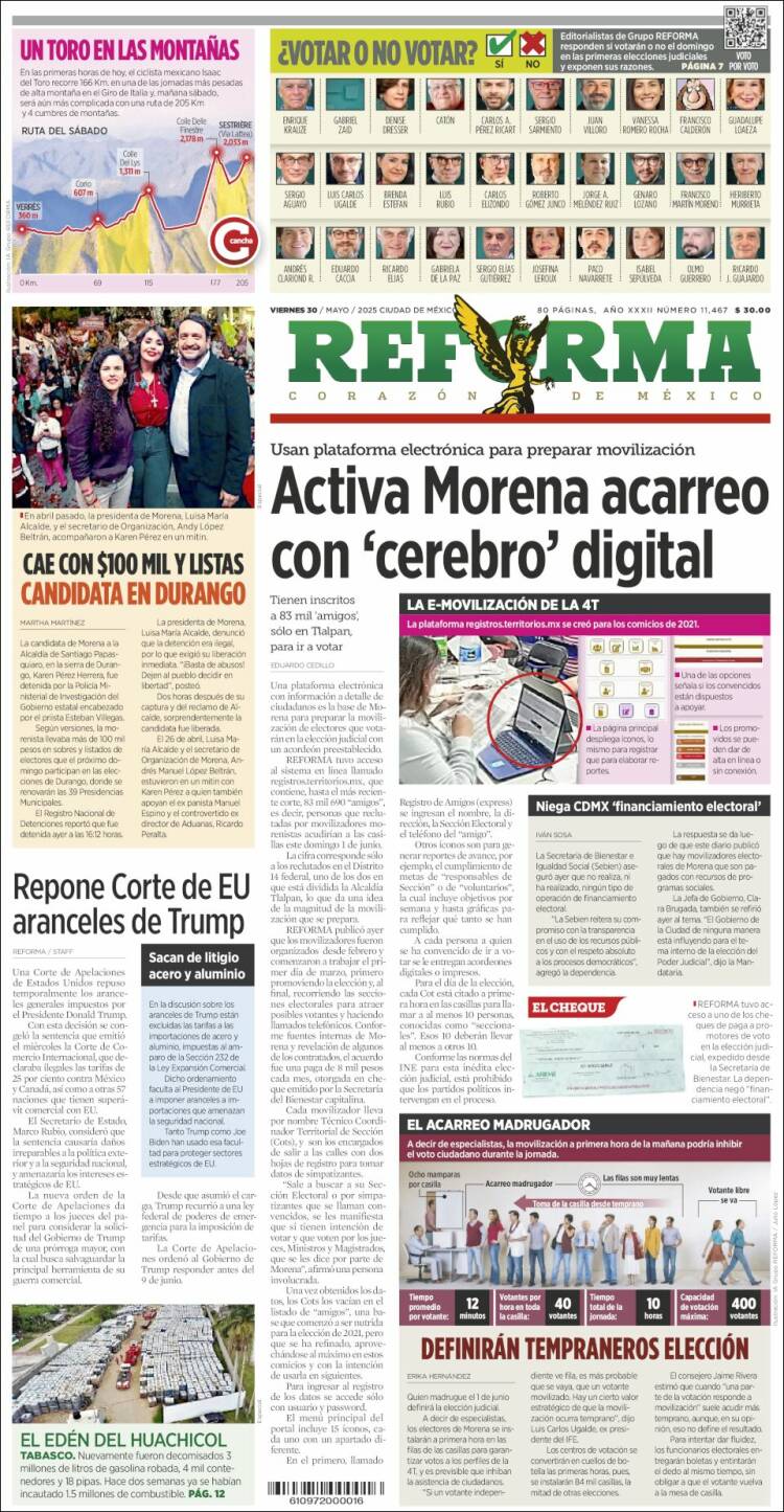 Portada de Reforma (Mexico)