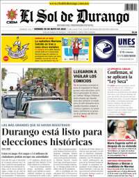 Portada de El Sol de Durango (Mexique)