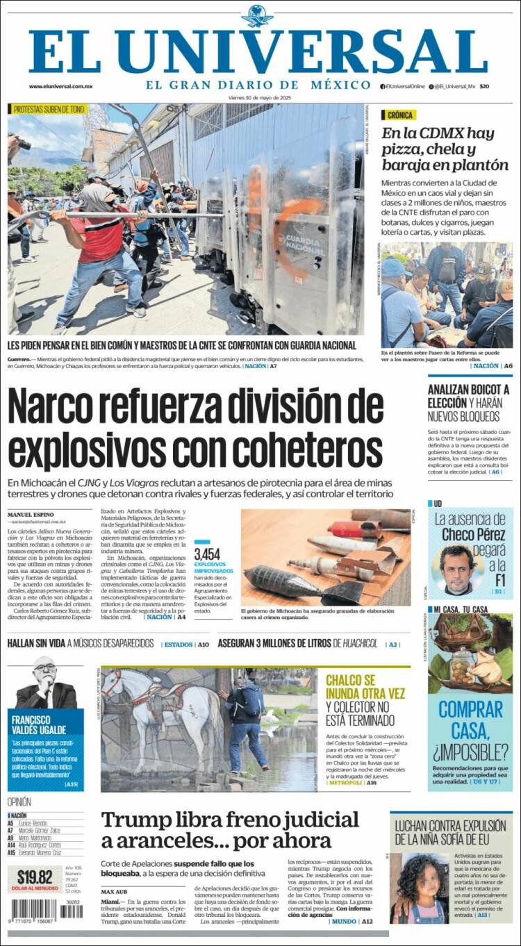 Portada de El Universal (Mexico)