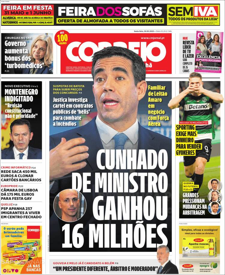 Portada de Correio da Manhã (Portugal)