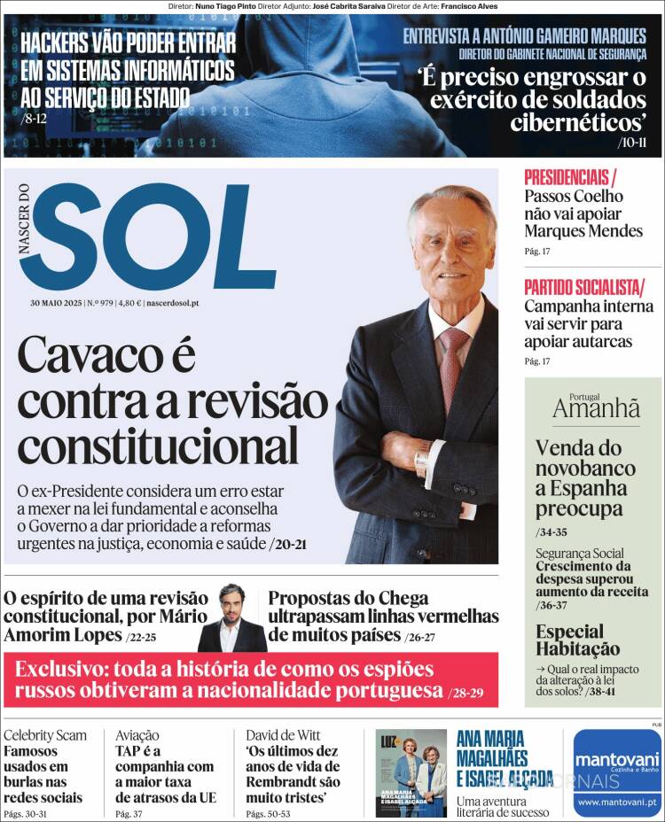 Portada de Jornal Sol (Portugal)