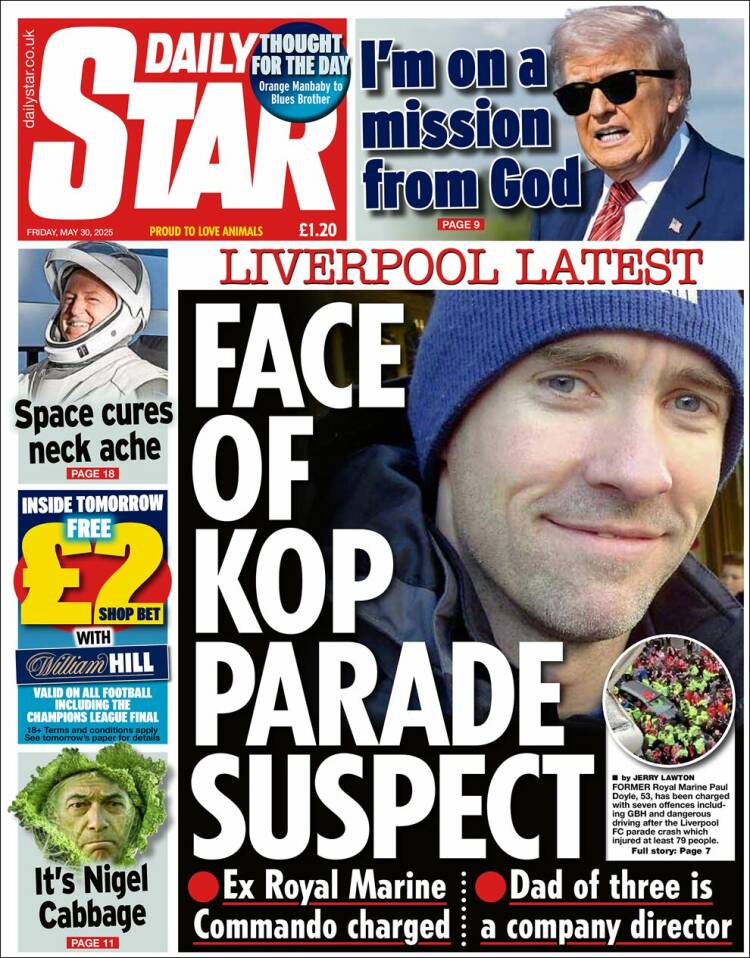 Portada de Daily Star (Royaume-Uni)
