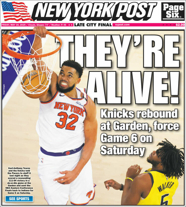 Portada de New York Post (USA)