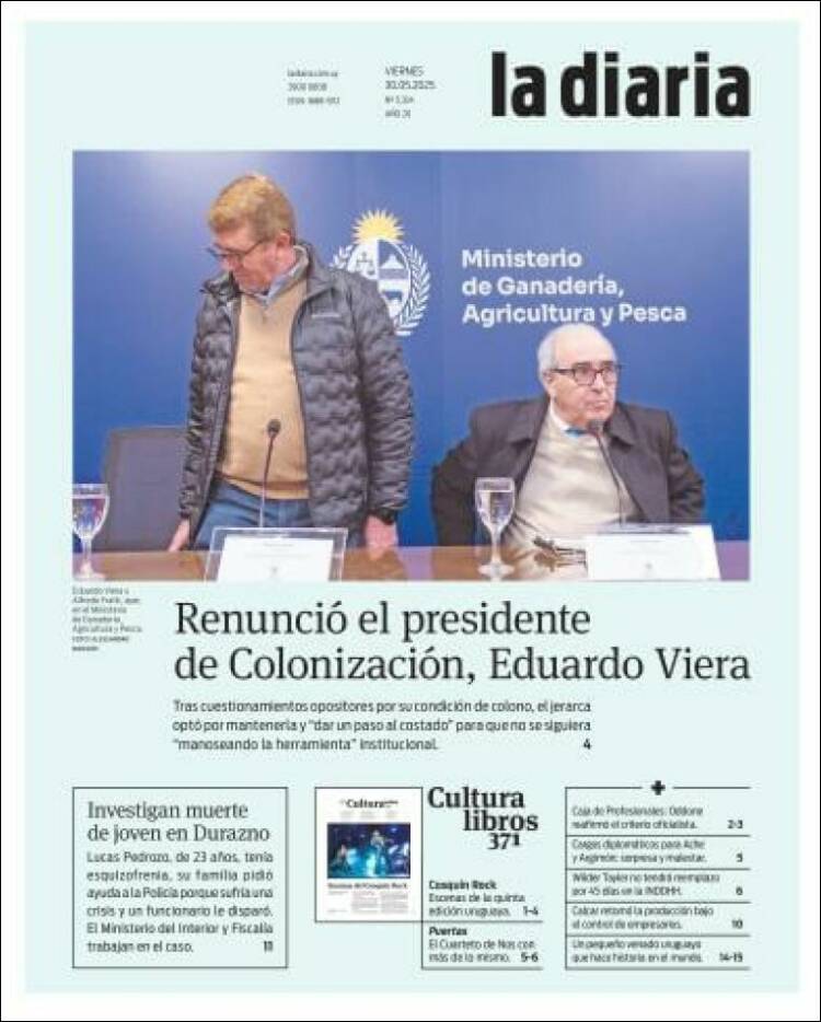 Portada de La Diaria (Uruguay)