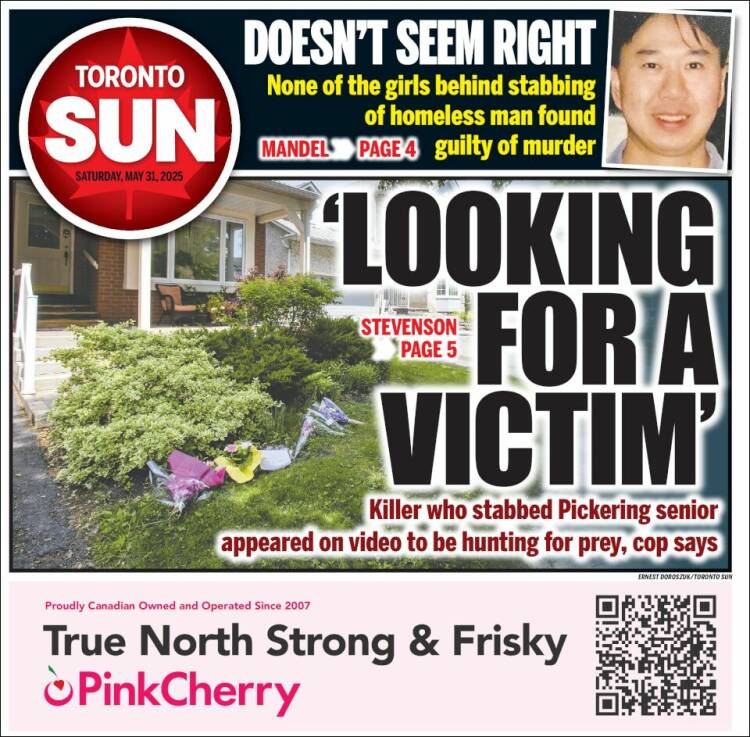Portada de The Toronto Sun (Canadá)
