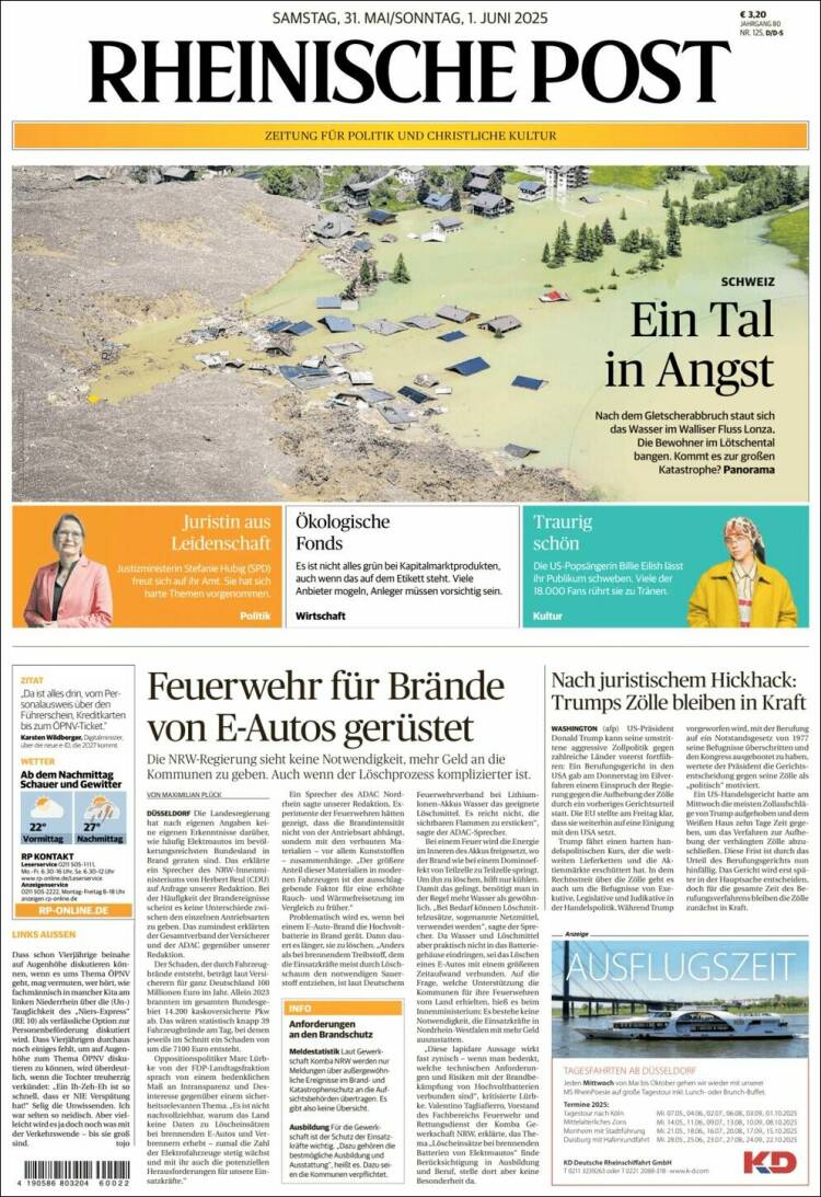 Portada de Rheinische Post (Alemania)