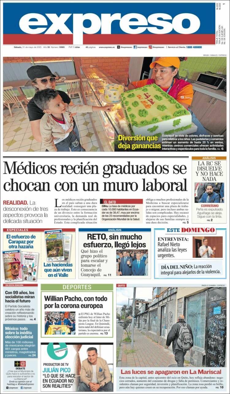 Portada de Expreso (Ecuador)