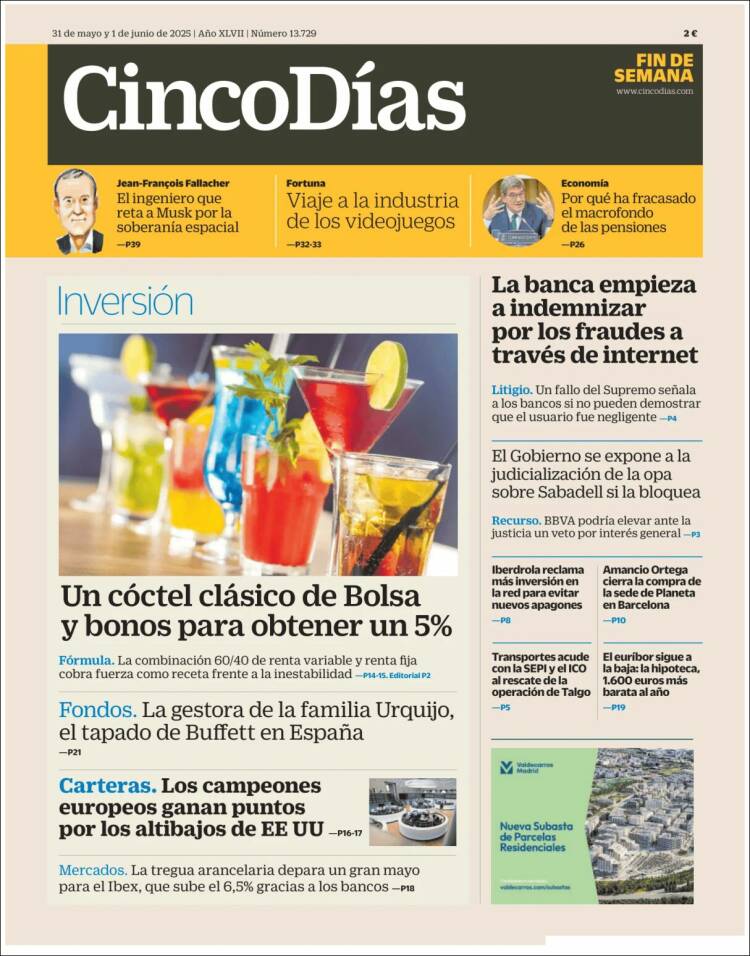 Portada de Cinco Días (España)