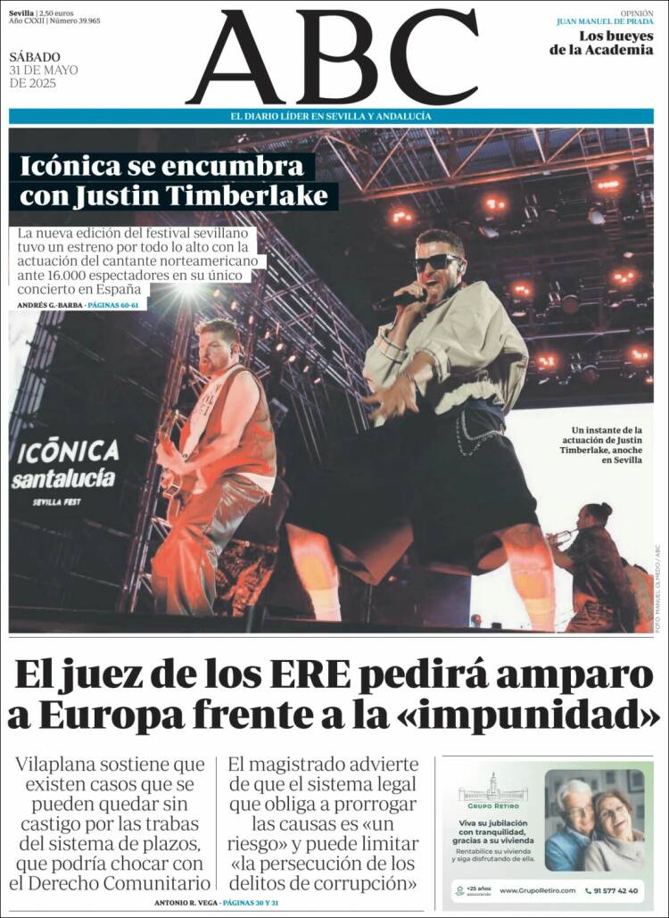 Portada de ABC - Sevilla (España)