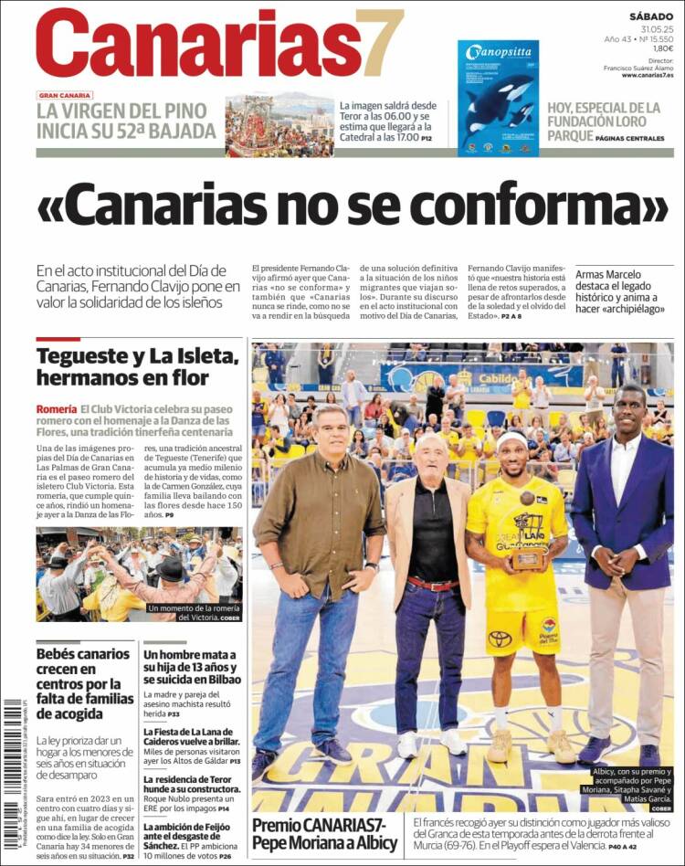 Portada de Canarias 7 (España)