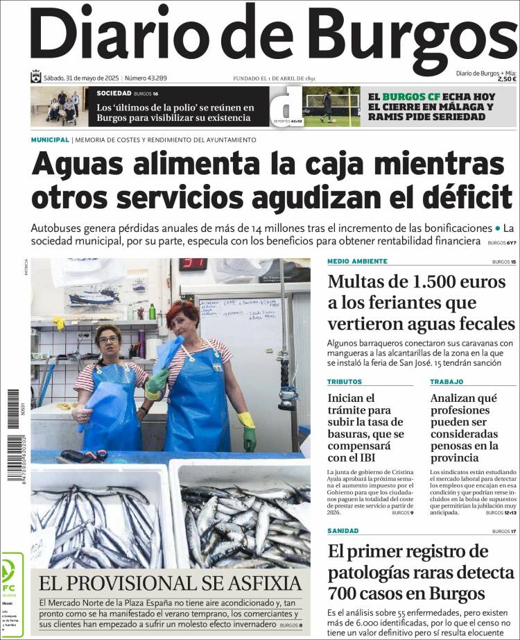 Portada de Diario de Burgos (España)