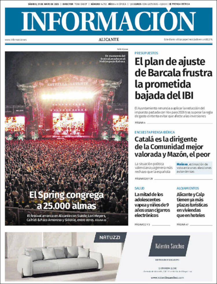 Portada de Diario Información (España)