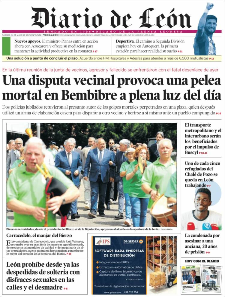 Portada de Diario de León (España)