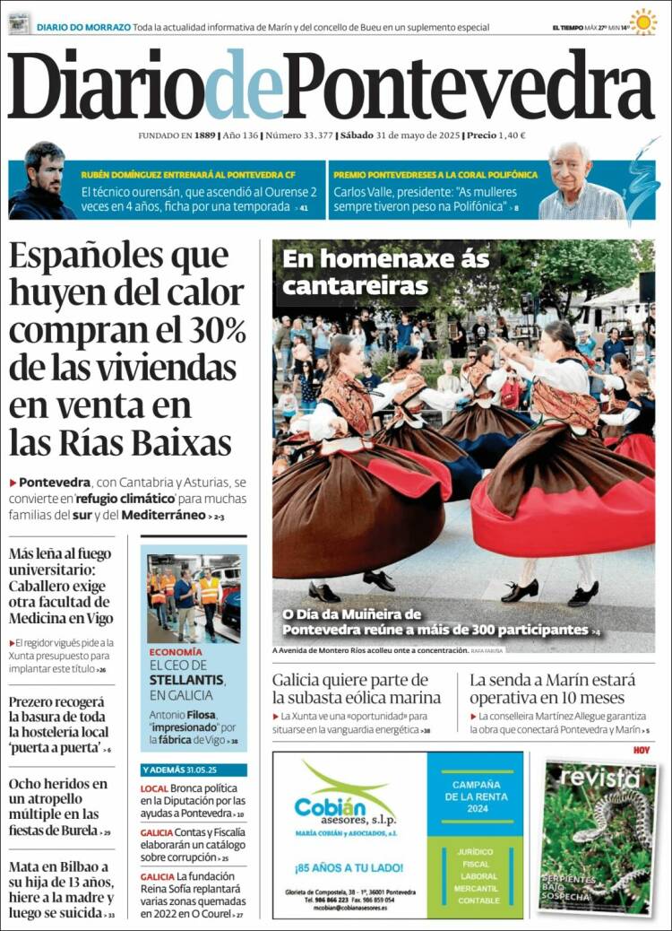 Portada de Diario de Pontevedra (España)
