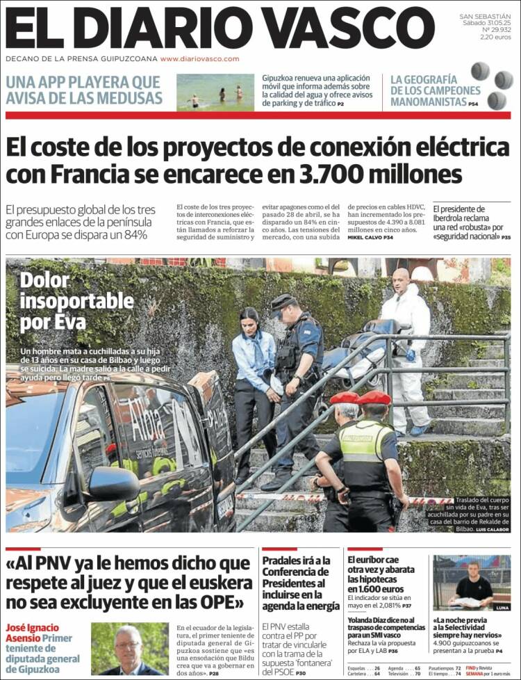 Portada de Diario Vasco (España)