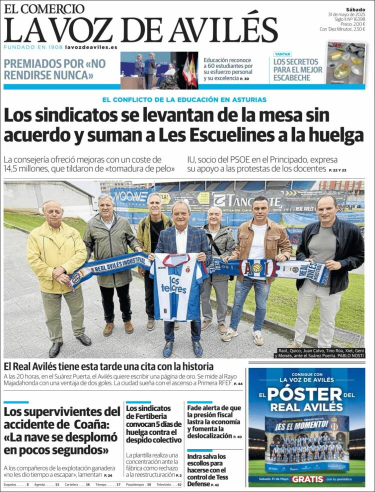 Portada de El Comercio - Avilés (España)