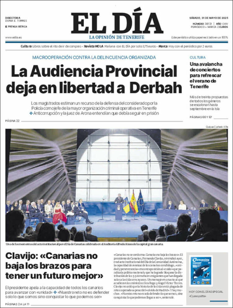 Portada de El Día (España)