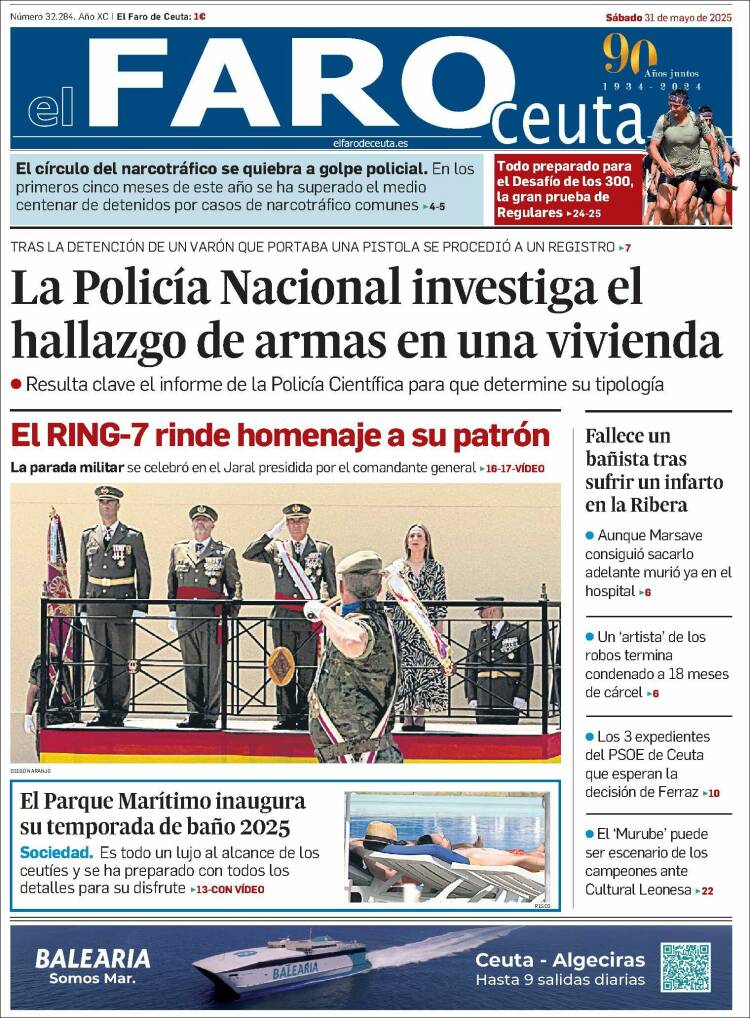 Portada de El Faro de Ceuta (España)