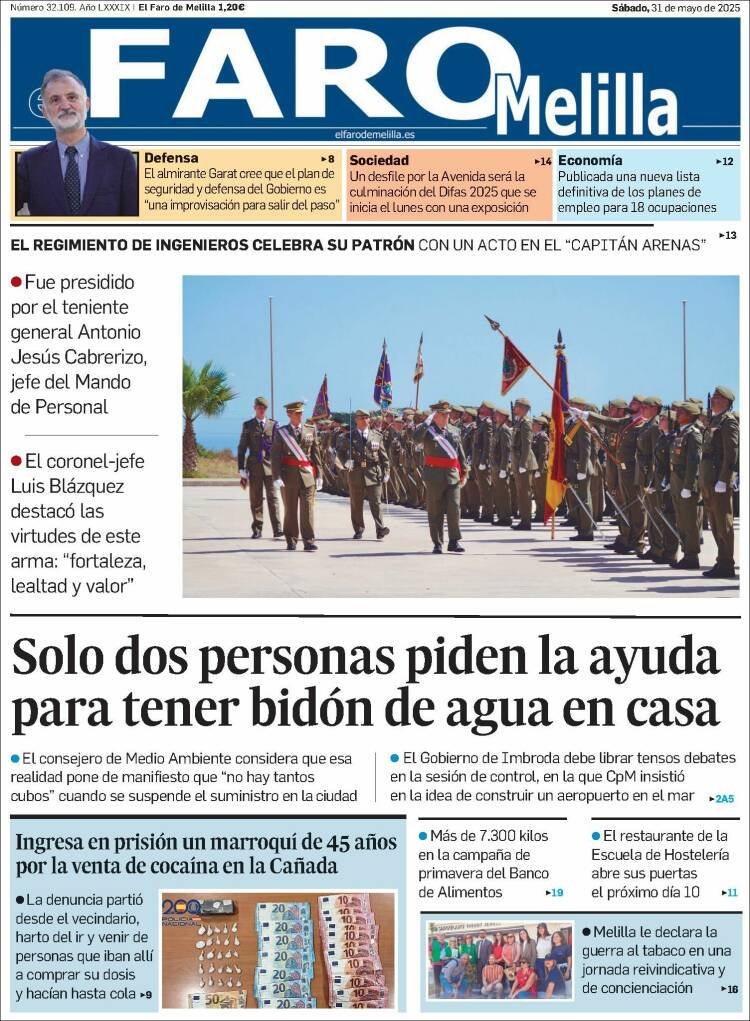 Portada de El Faro de Melilla (España)