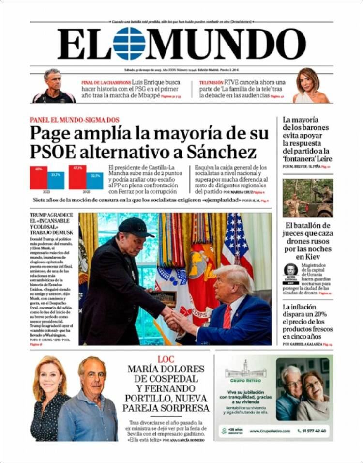 Portada de El Mundo (España)