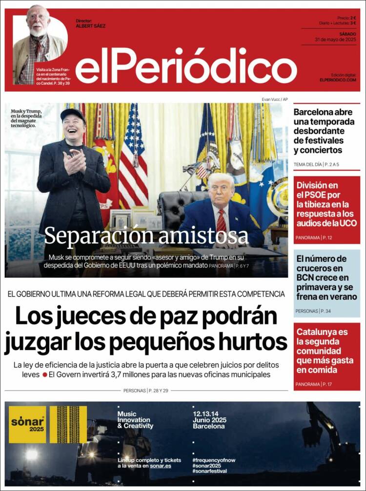 Portada de El Periódico (España)