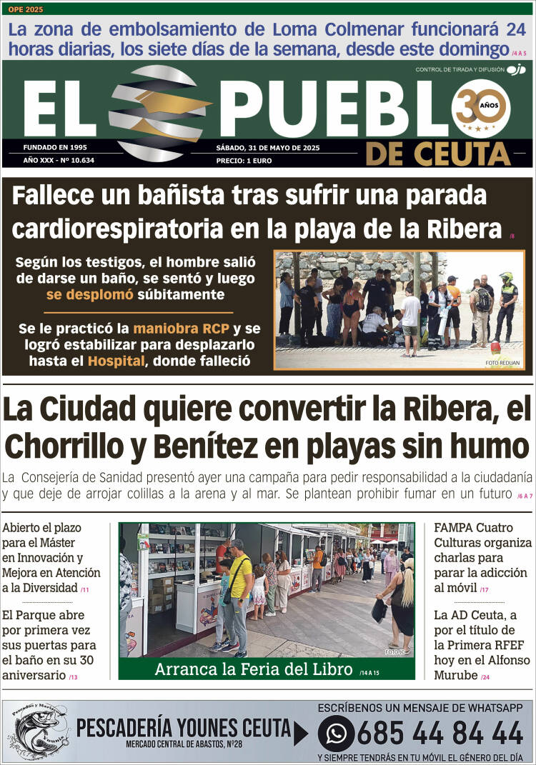 Portada de El Pueblo de Ceuta (España)