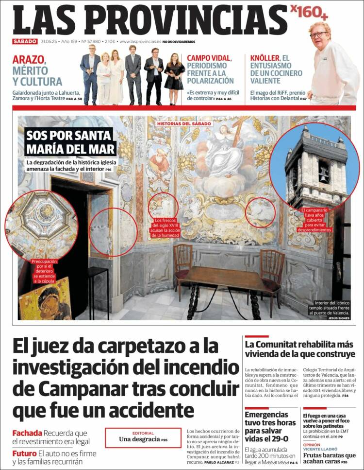 Portada de Las Provincias (España)