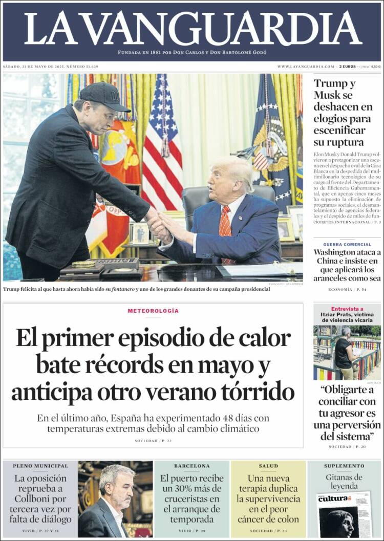 Portada de La Vanguardia (España)