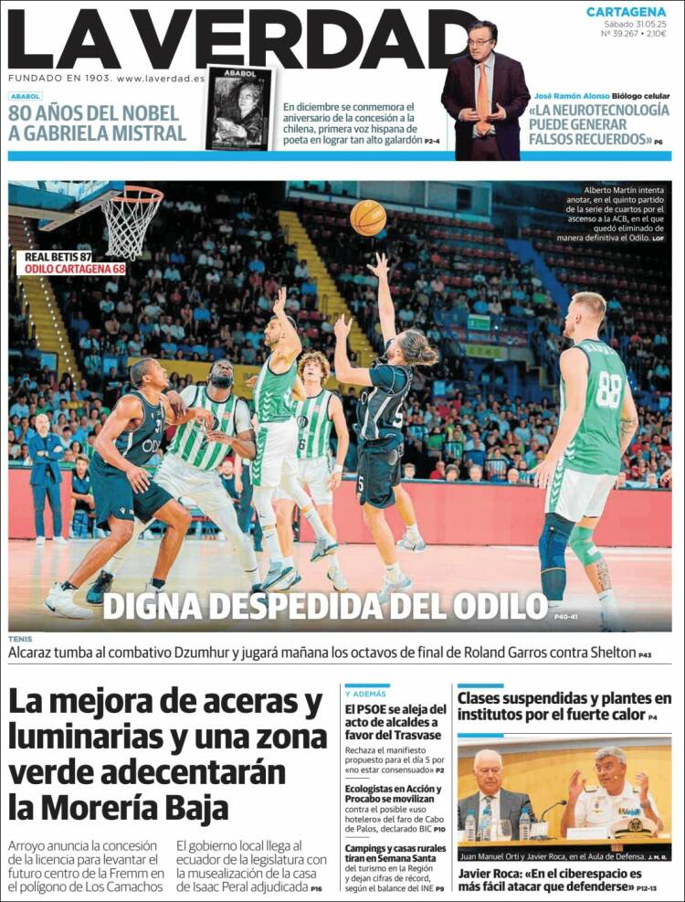 Portada de La Verdad de Cartagena (España)