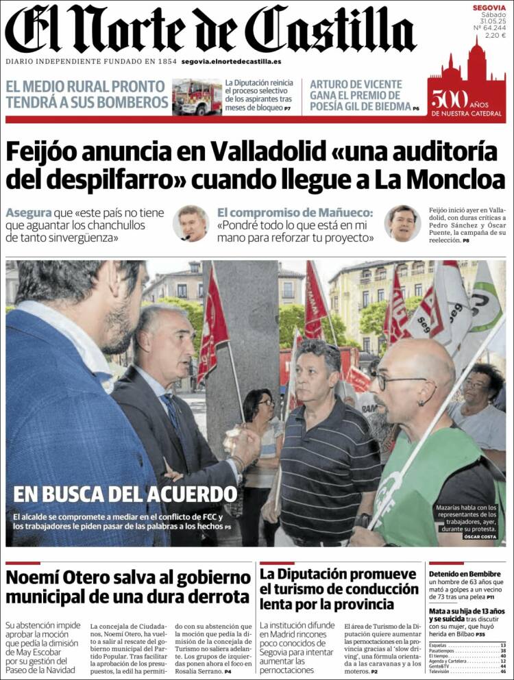 Portada de Norte de Castilla - Segovia (España)