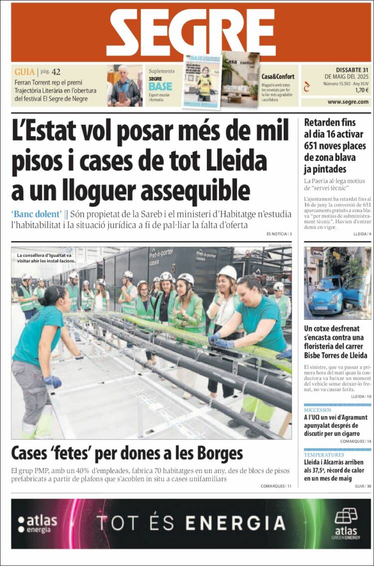 Portada de Segre (España)