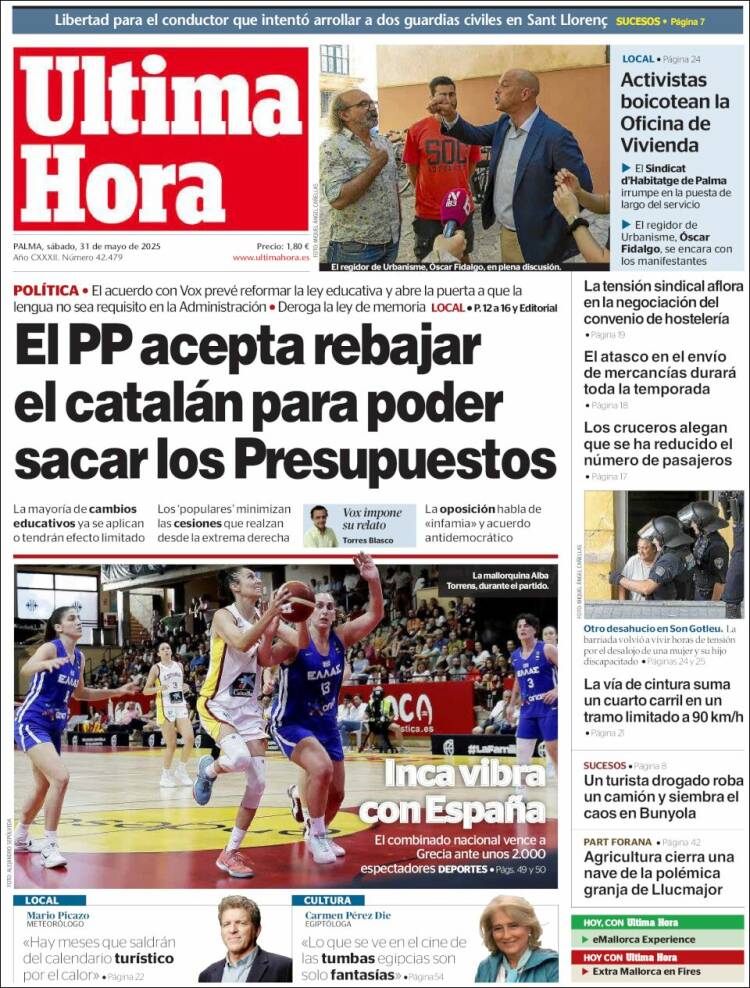 Portada de Última Hora (España)