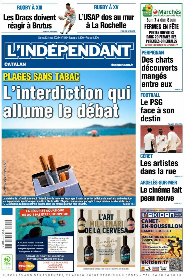 Portada de Le Indépendant (Francia)