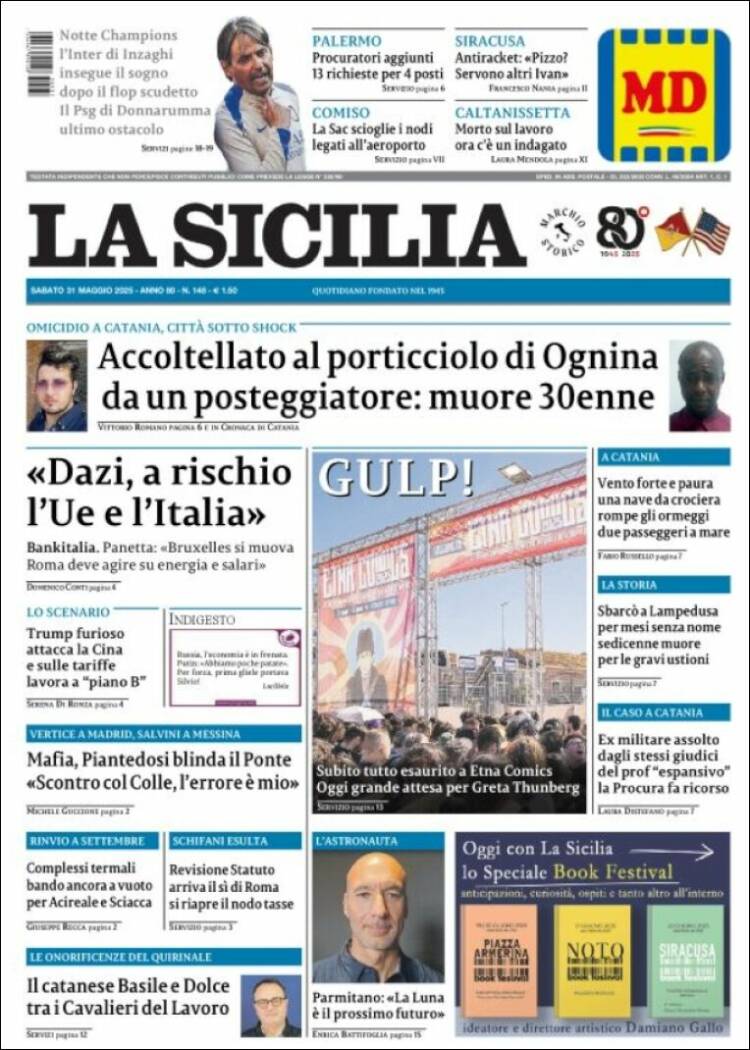 Portada de La Sicilia (Italia)