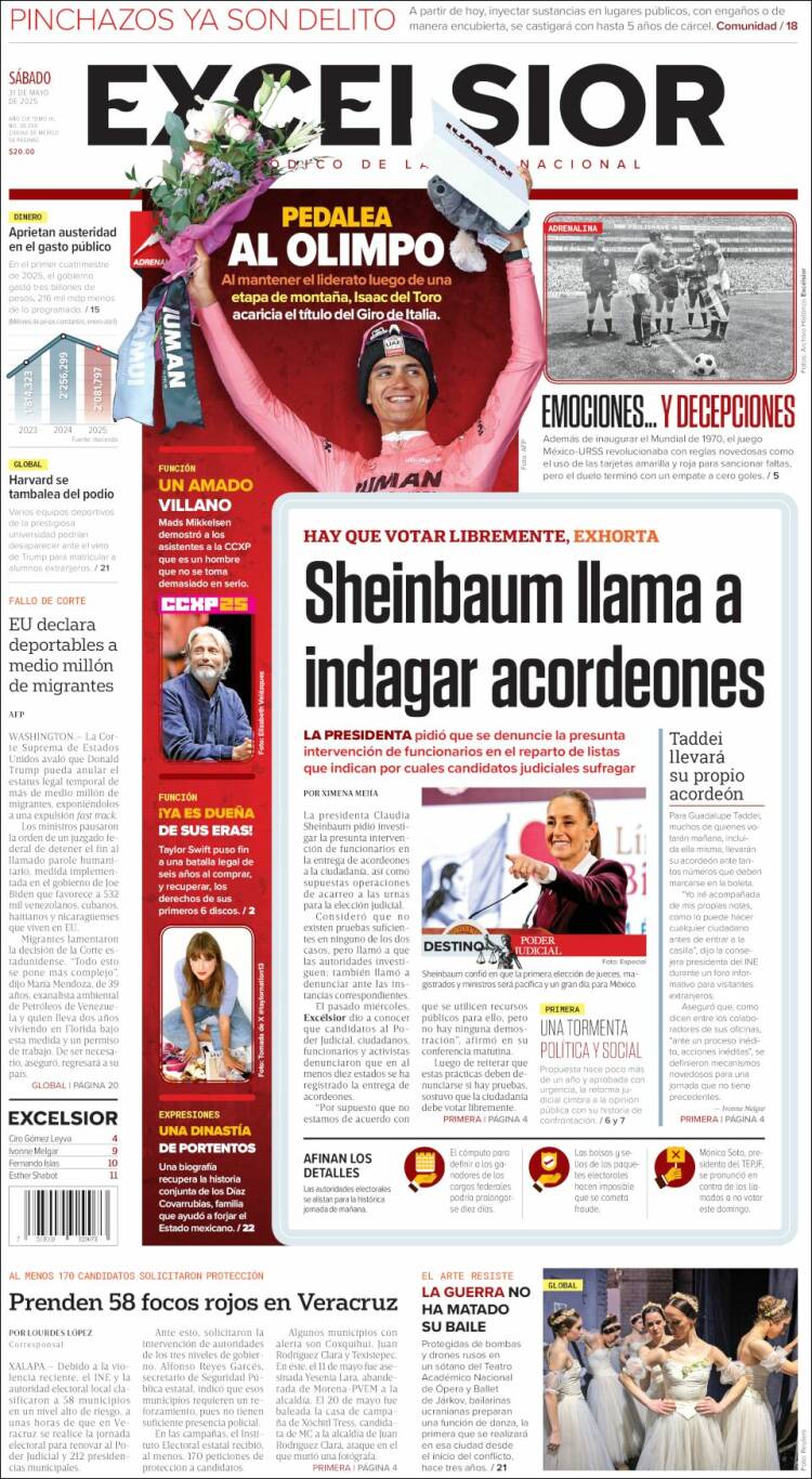 Portada de Excelsior (México)