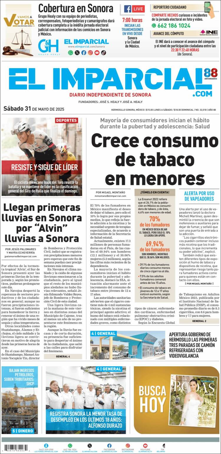 Portada de El Imparcial (México)