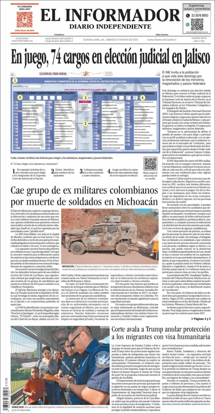 Portada de El Informador (México)