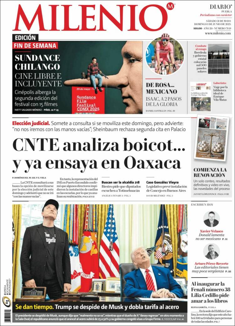 Portada de Milenio de Puebla (México)