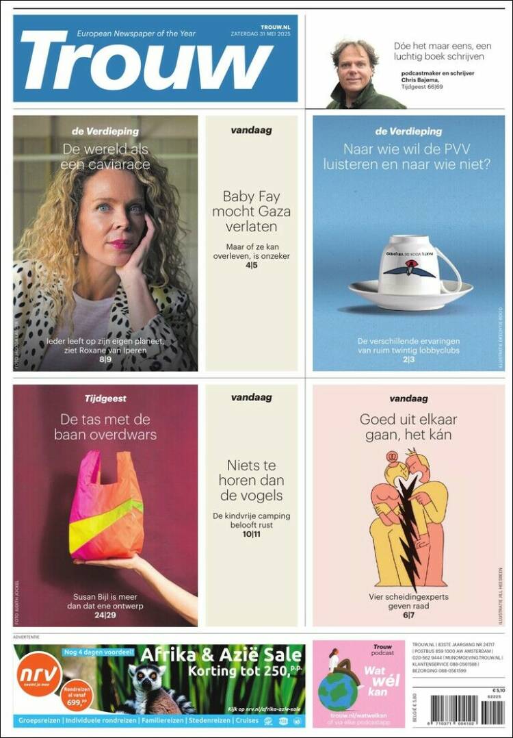 Portada de Trouw (Pa&iacute;ses Bajos)