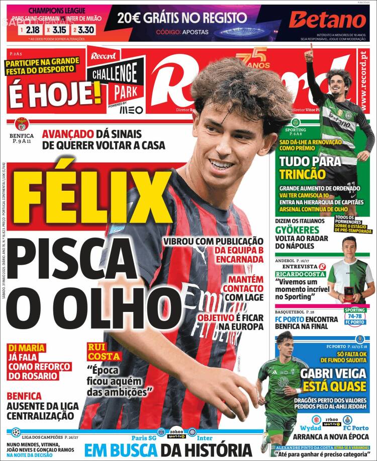 Portada de Record (Portugal)