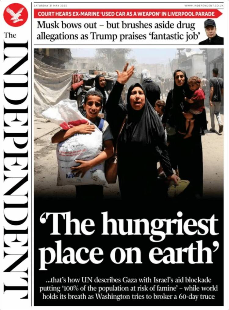 Portada de The Independent (Reino Unido)