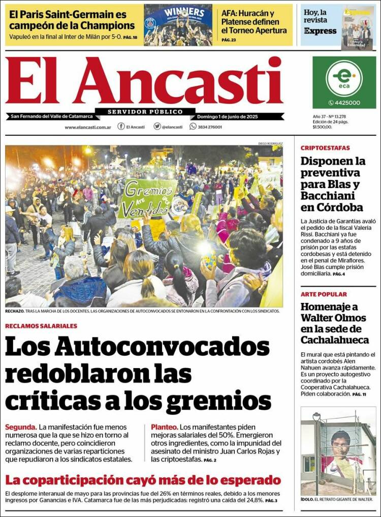 Portada de El Ancasti (Argentina)
