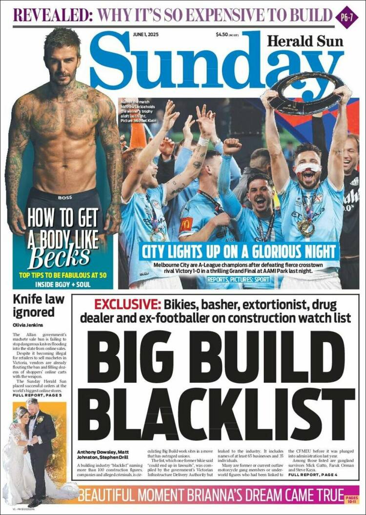 Portada de Herald Sun (Australia)