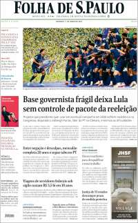 Portada de Folha de São Paulo (Brasil)