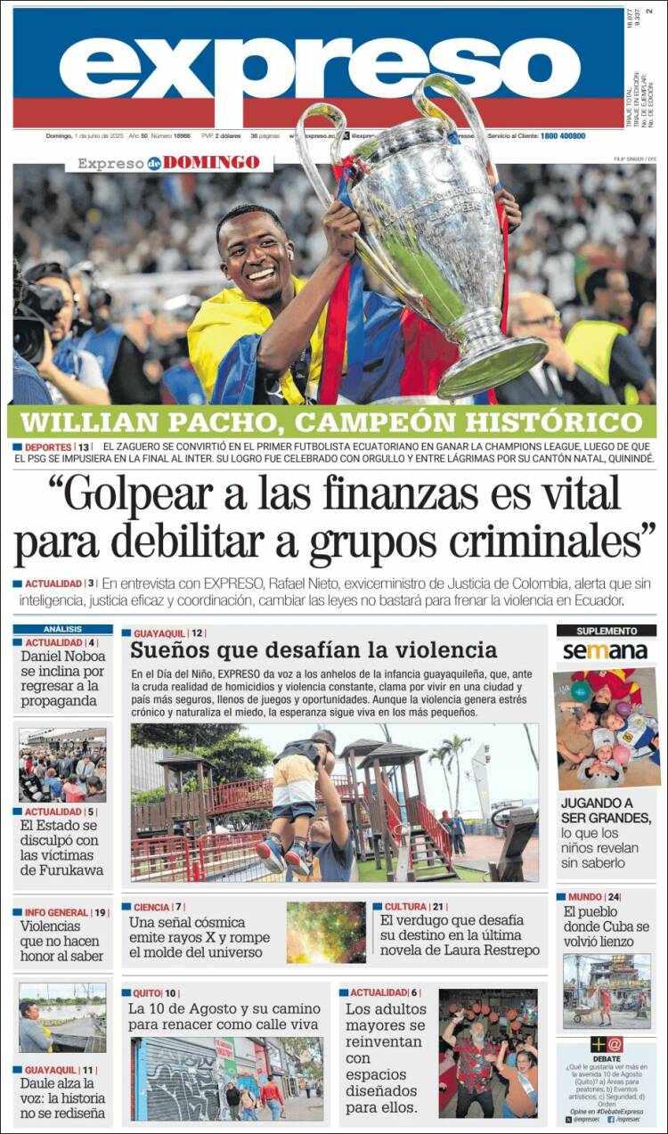 Portada de Expreso (Ecuador)