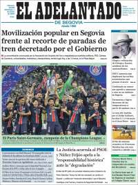 Portada de El Adelantado de Segovia (España)