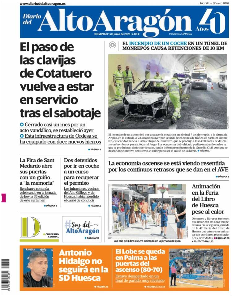 Portada de Diario del AltoAragón (España)