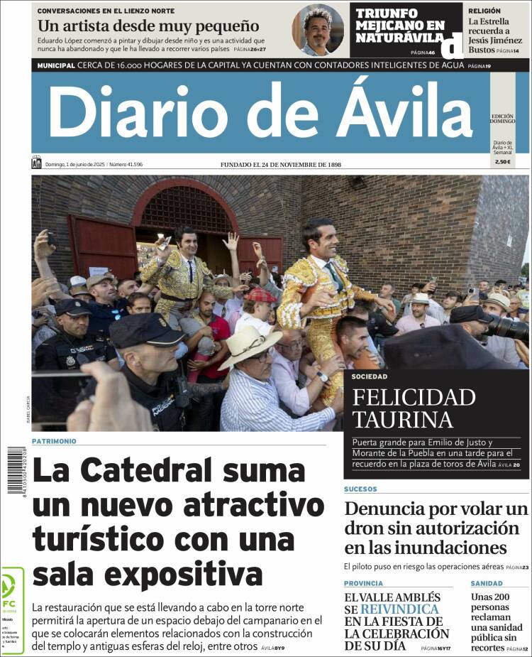 Portada de Diario de Ávila (España)